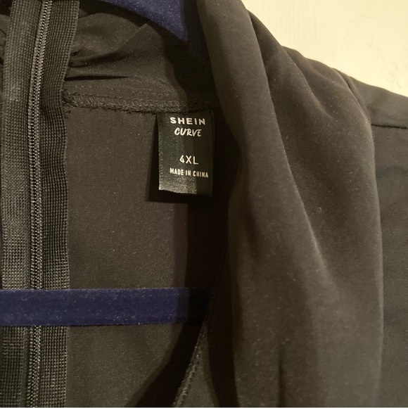 Fuzzy flounce sleeve tie neck blouse - Picture 6 of 8